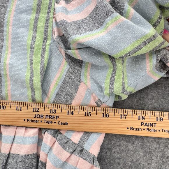 Tuckernuck Womens Hunter Bell Landry Stripe Top Size S Pastel Pink Blue Linen - Picture 11 of 11